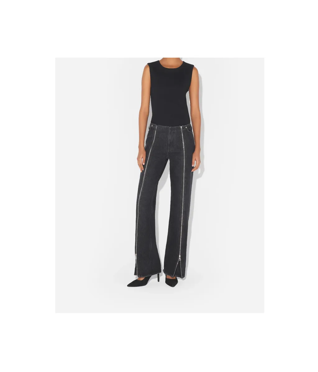 Denim Front Zipped Trouser