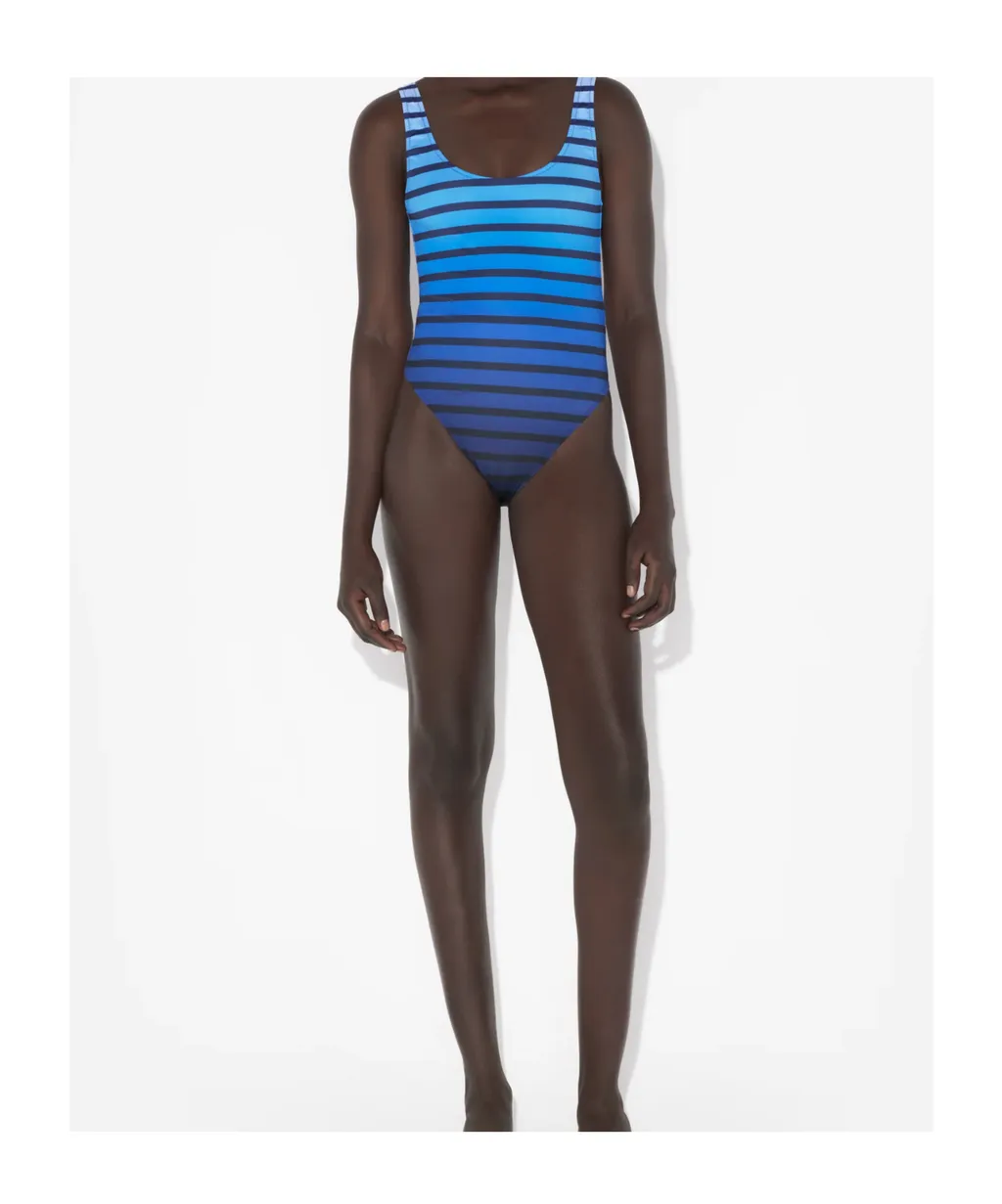Gradient Sailor Stripe One-Piece Swimsuit