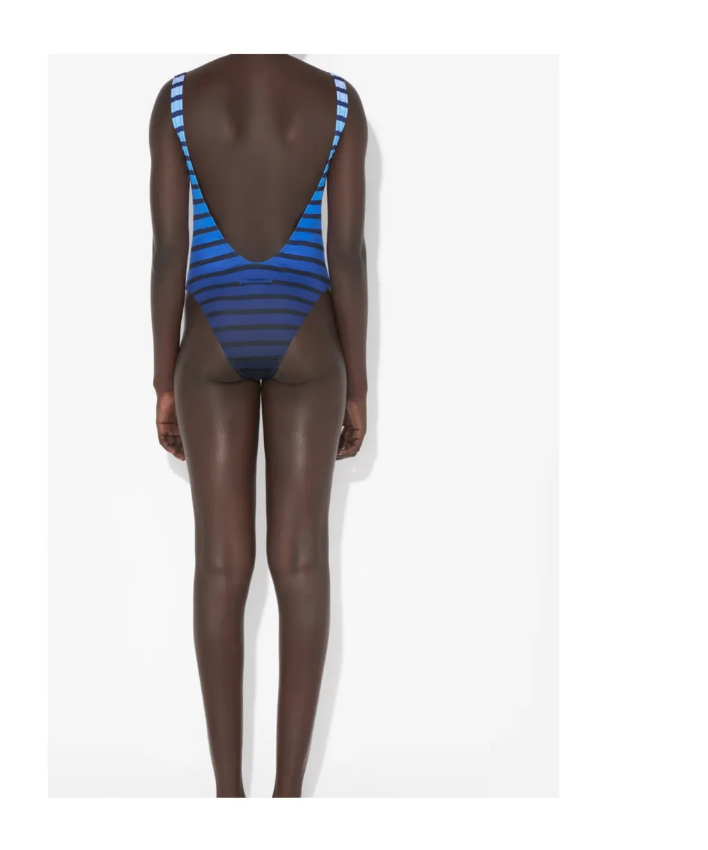 Gradient Sailor Stripe One-Piece Swimsuit