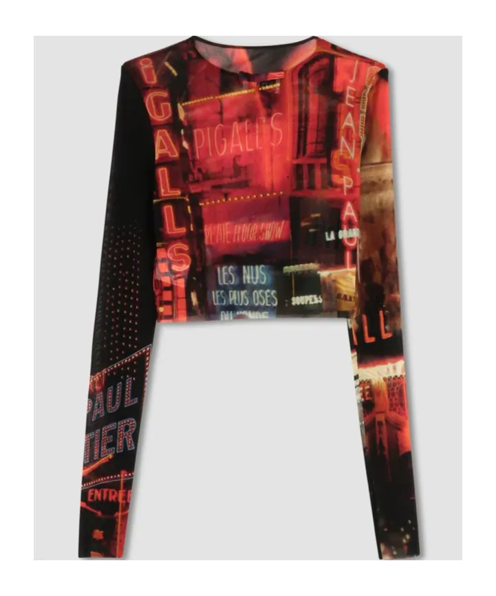Printed Mesh Short Top