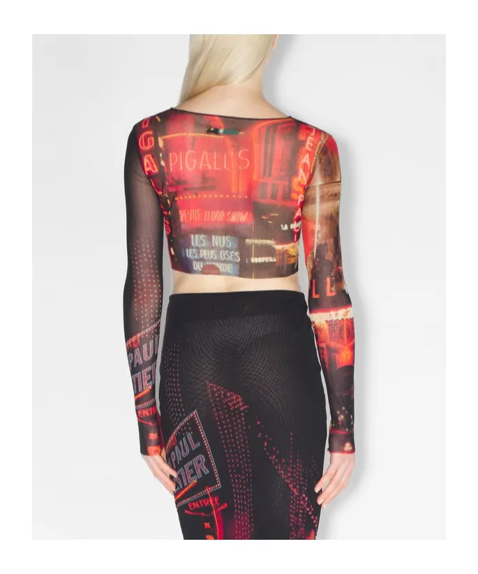 Printed Mesh Short Top