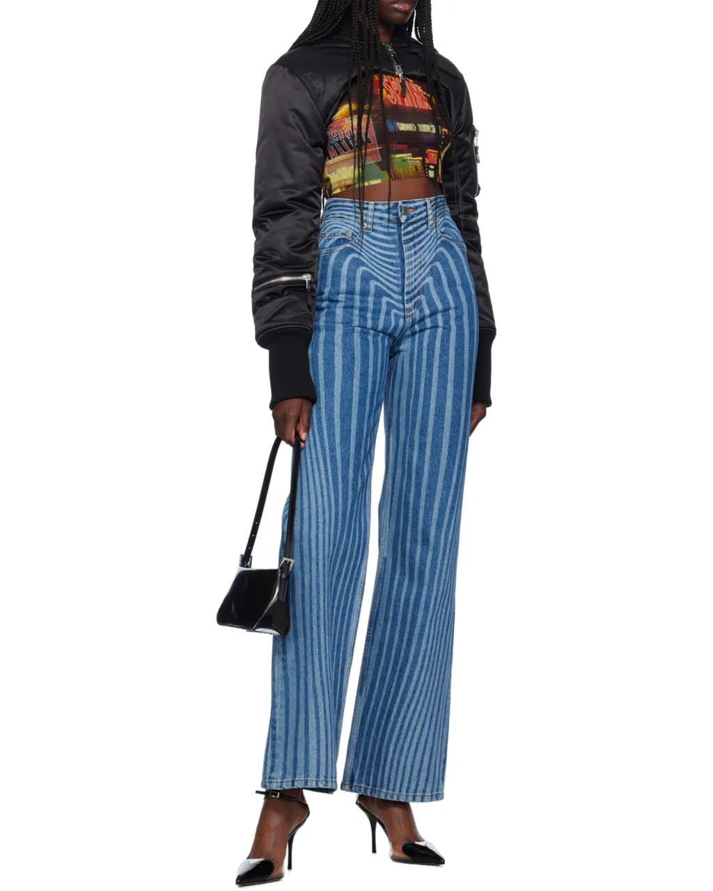 Printed Mesh Short Top