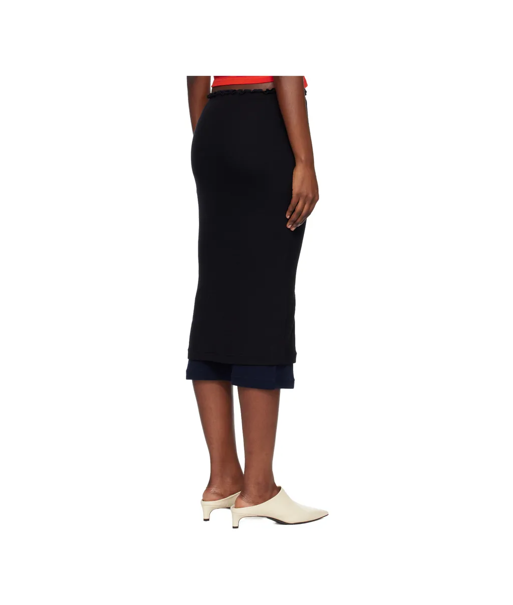 Lightweight Wool Layered Midi Skirt