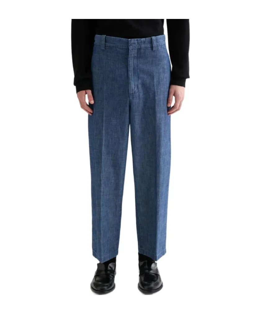 Chambray Tapered Trousers