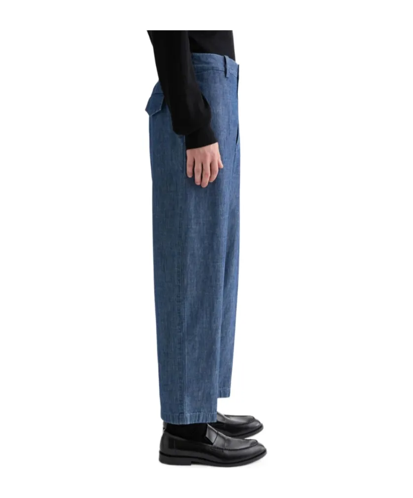 Chambray Tapered Trousers