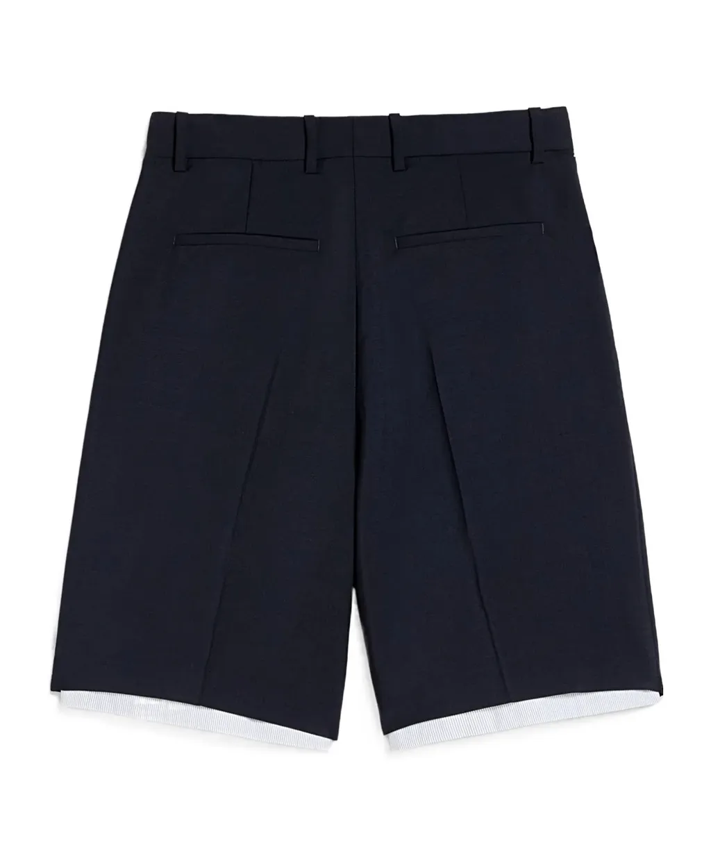Double-Layer Wool Shorts