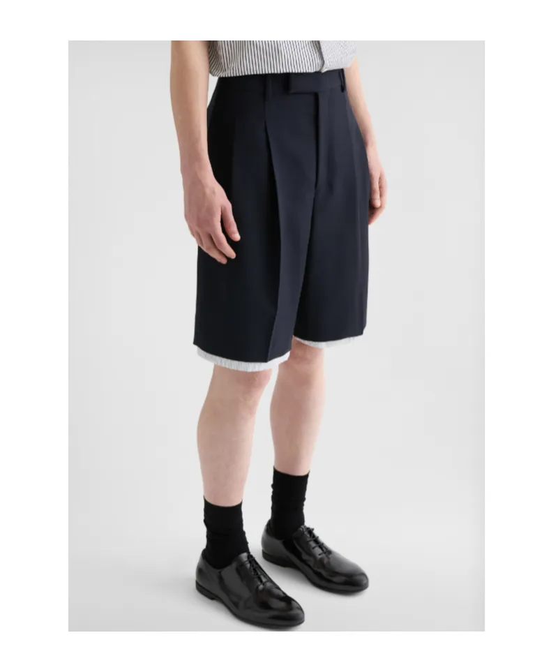 Double-Layer Wool Shorts