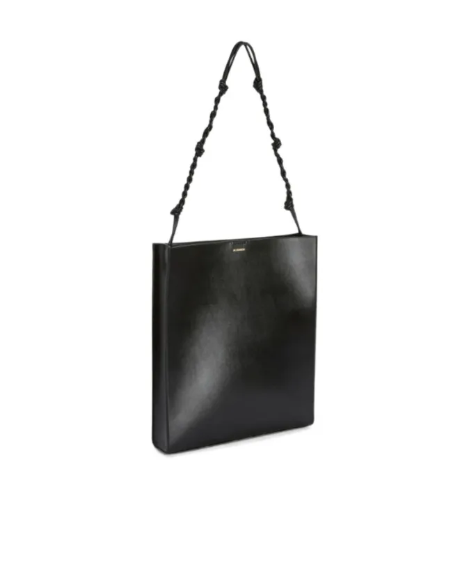Tangle Knotted Strap Embossed Logo Shoulder Bag