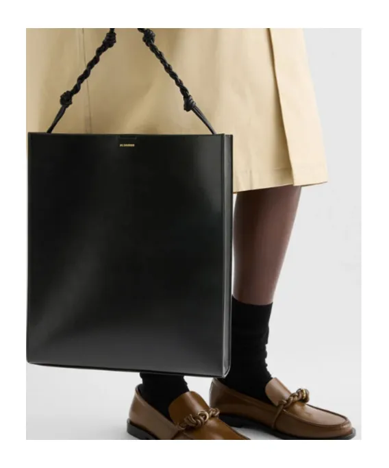 Tangle Knotted Strap Embossed Logo Shoulder Bag