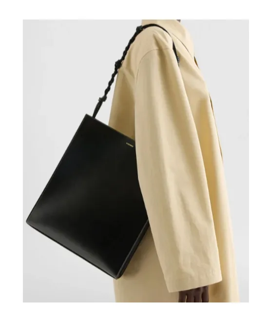 Tangle Knotted Strap Embossed Logo Shoulder Bag