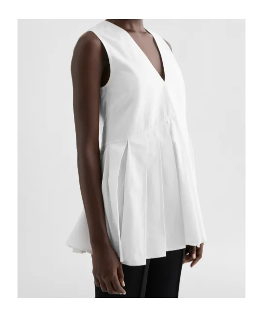 Poplin Pleated Top