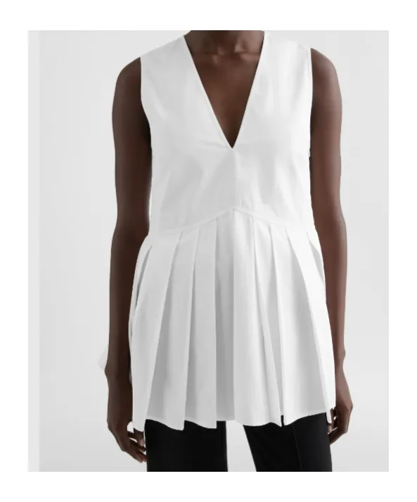 Poplin Pleated Top