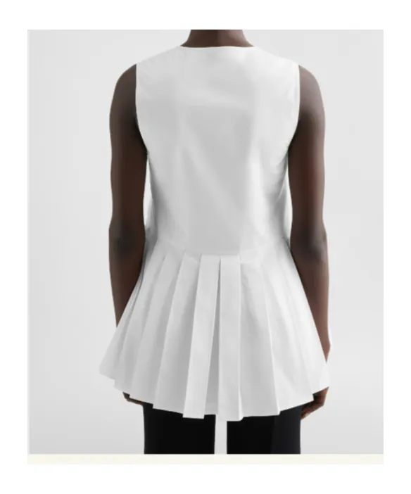 Poplin Pleated Top