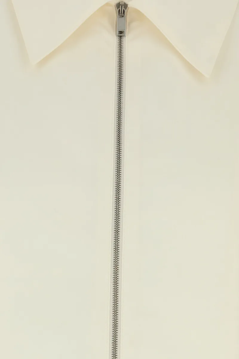 Zip-Up Poplin Shirt