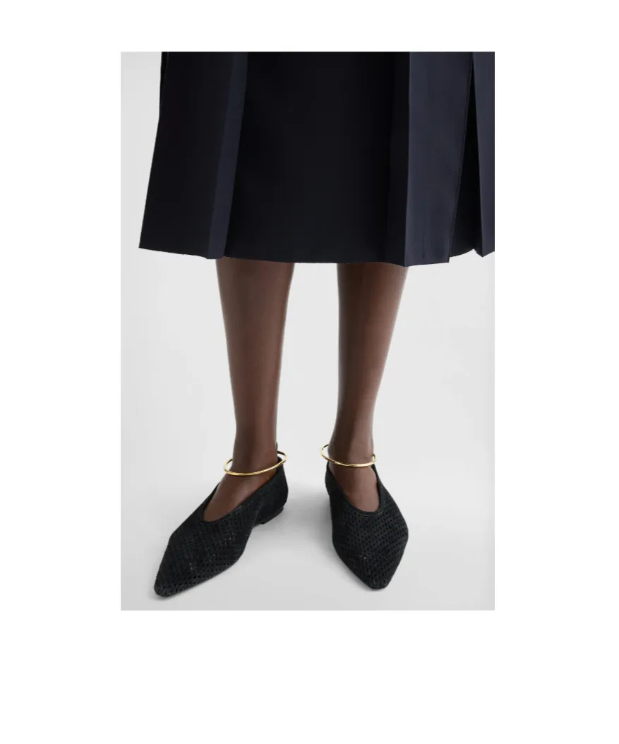Pointed Toe Perforated Ballet Flats