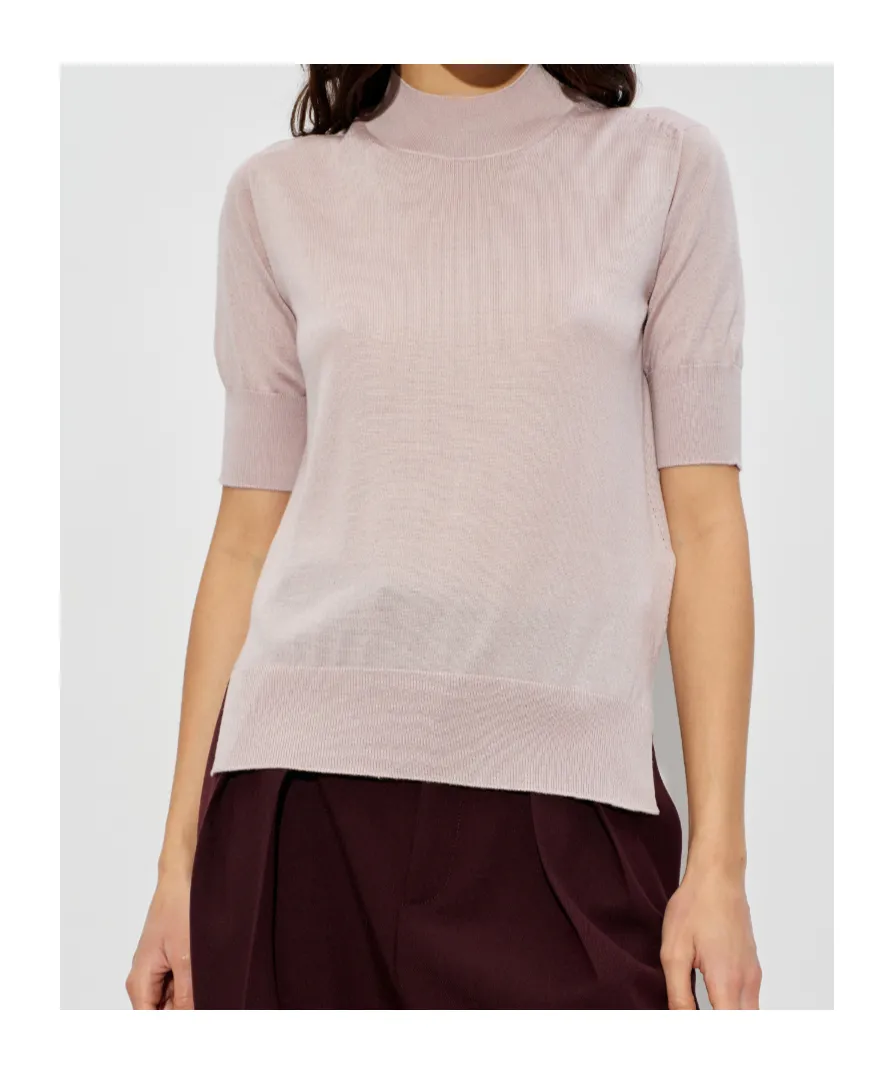 Mock-Neck Knitted Top