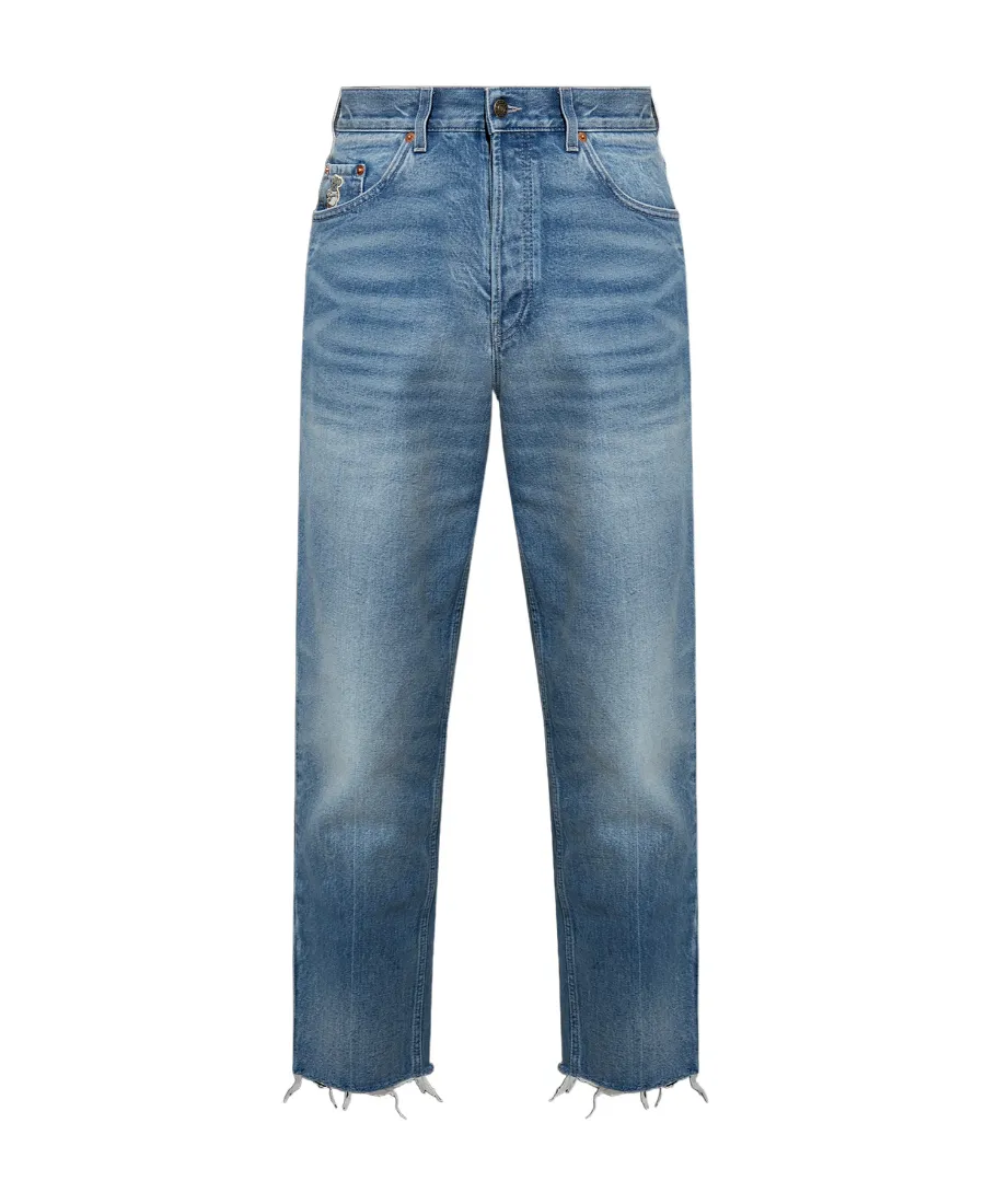 Logo Patch Cropped Jeans