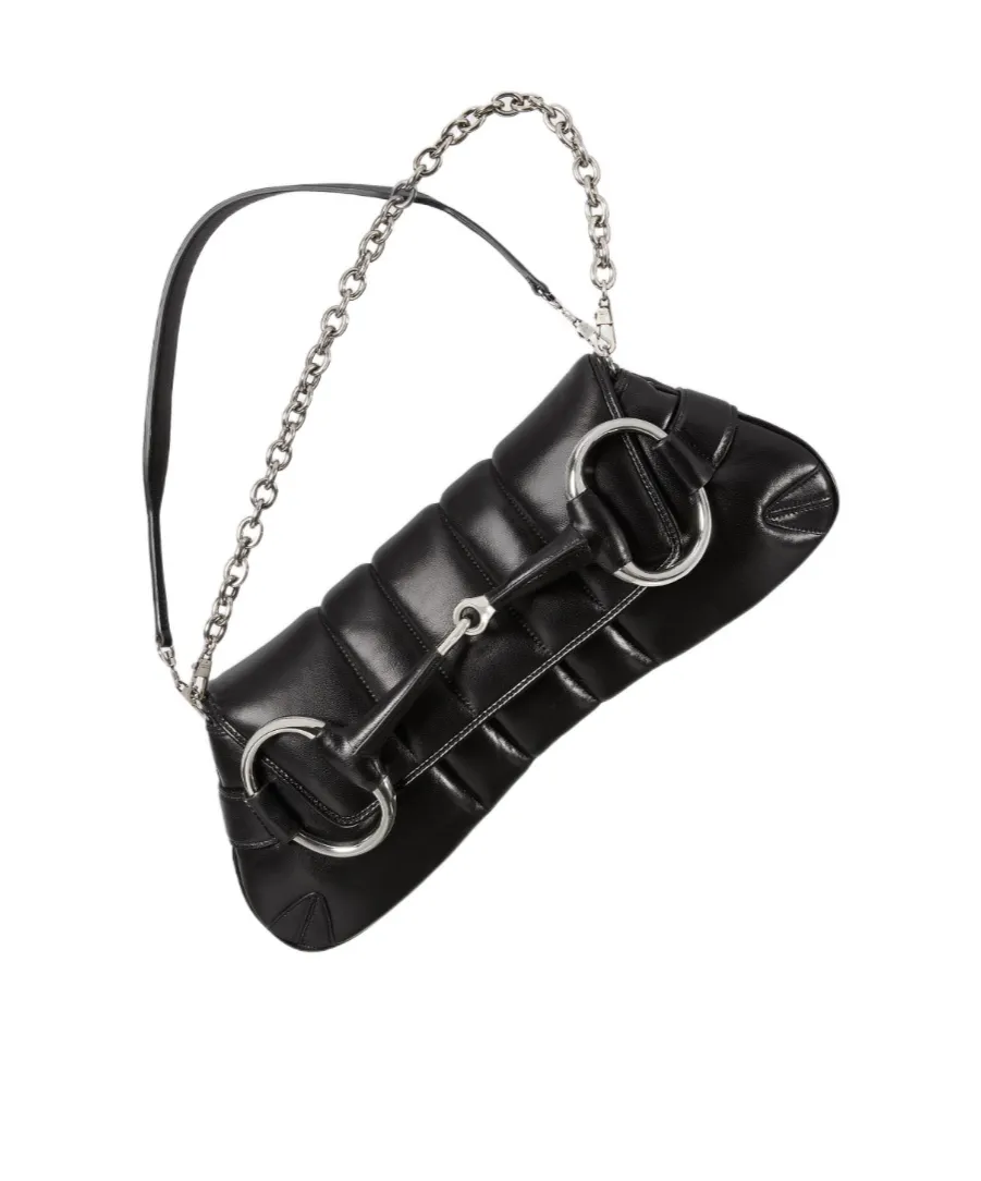 Horsebit Chained Medium Shoulder Bag