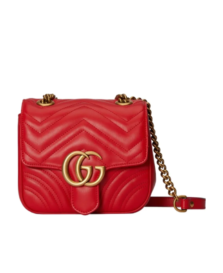 Gg Marmont Matelassé Foldover Top Shoulder Bag