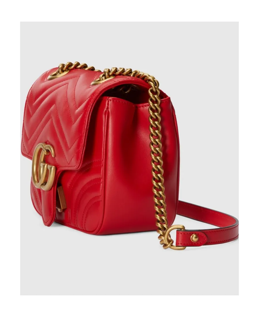 Gg Marmont Matelassé Foldover Top Shoulder Bag