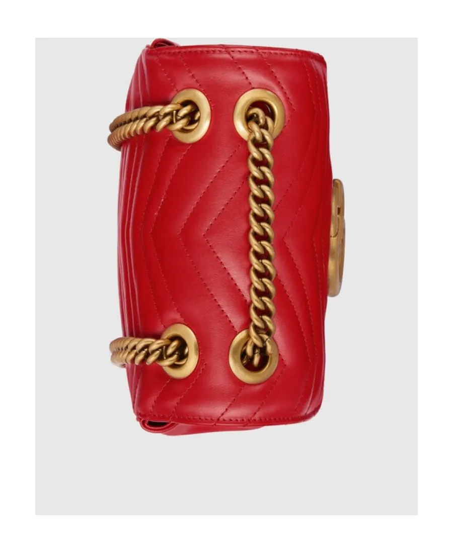 Gg Marmont Matelassé Foldover Top Shoulder Bag