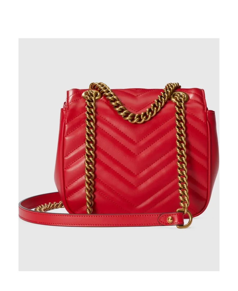 Gg Marmont Matelassé Foldover Top Shoulder Bag