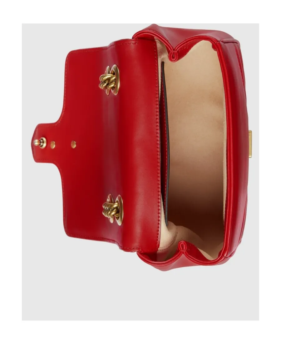Gg Marmont Matelassé Foldover Top Shoulder Bag