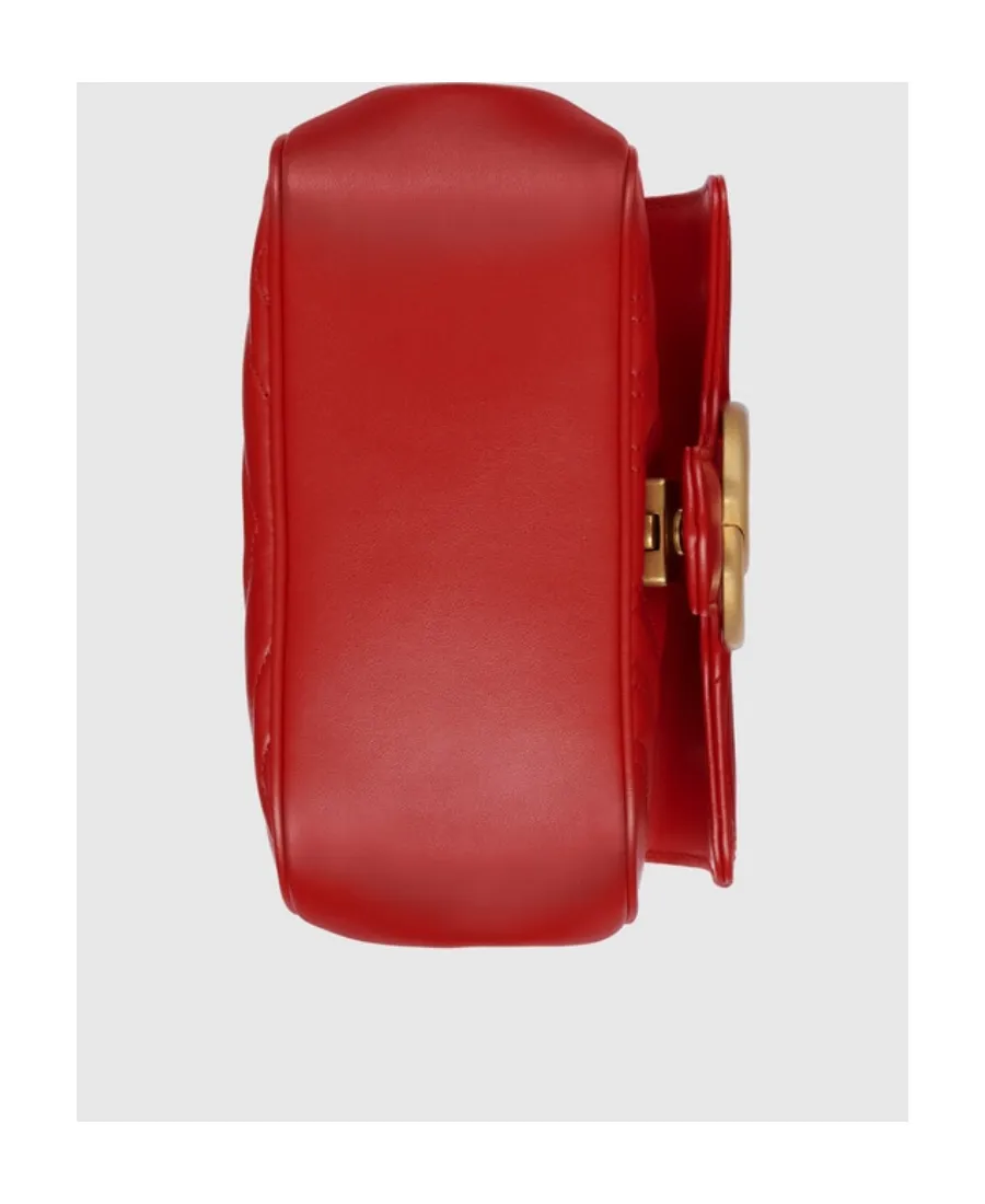 Gg Marmont Matelassé Foldover Top Shoulder Bag