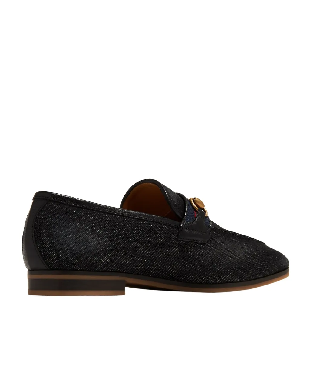 Horsebit Detailed Denim Loafers