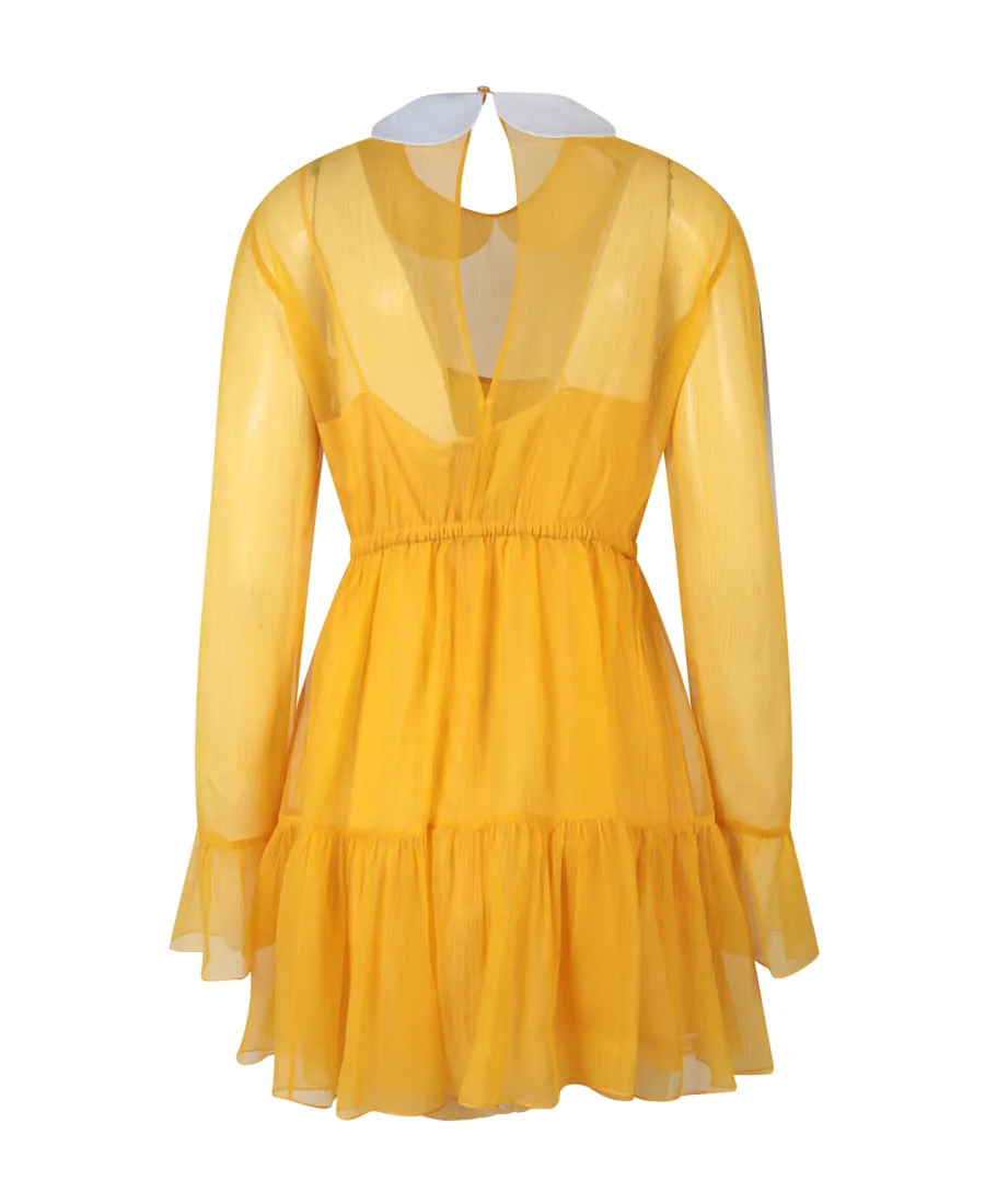 Ruffled Hem Chiffon Dress