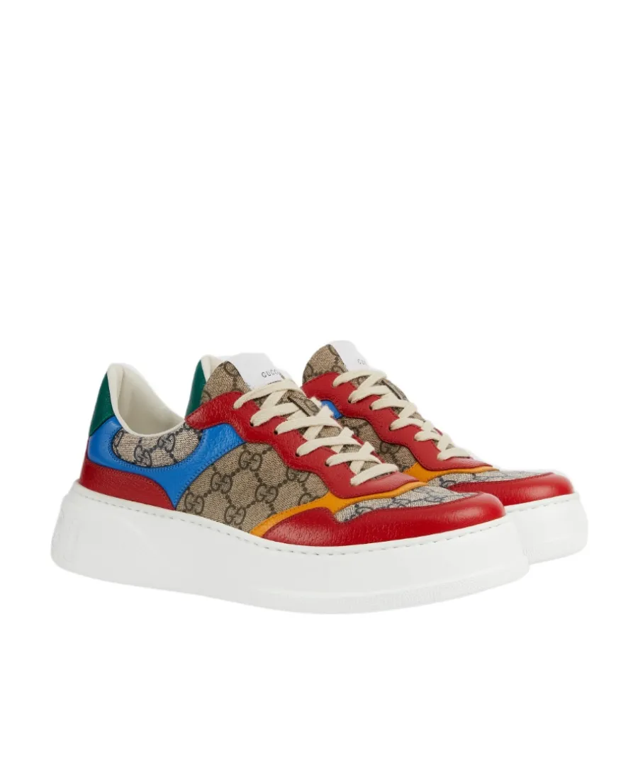 Gg Panelled Lace-Up Sneakers