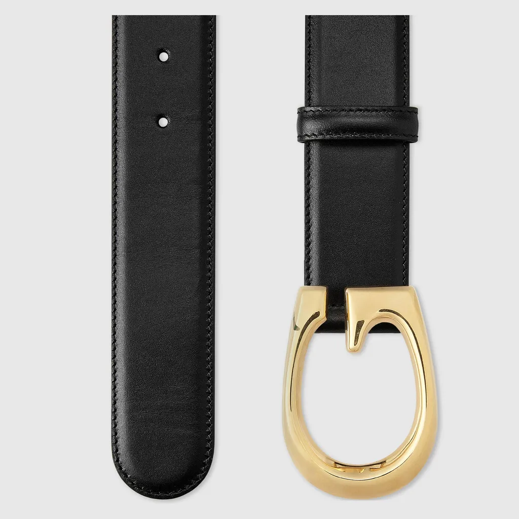 G-Buckle Leather Belt