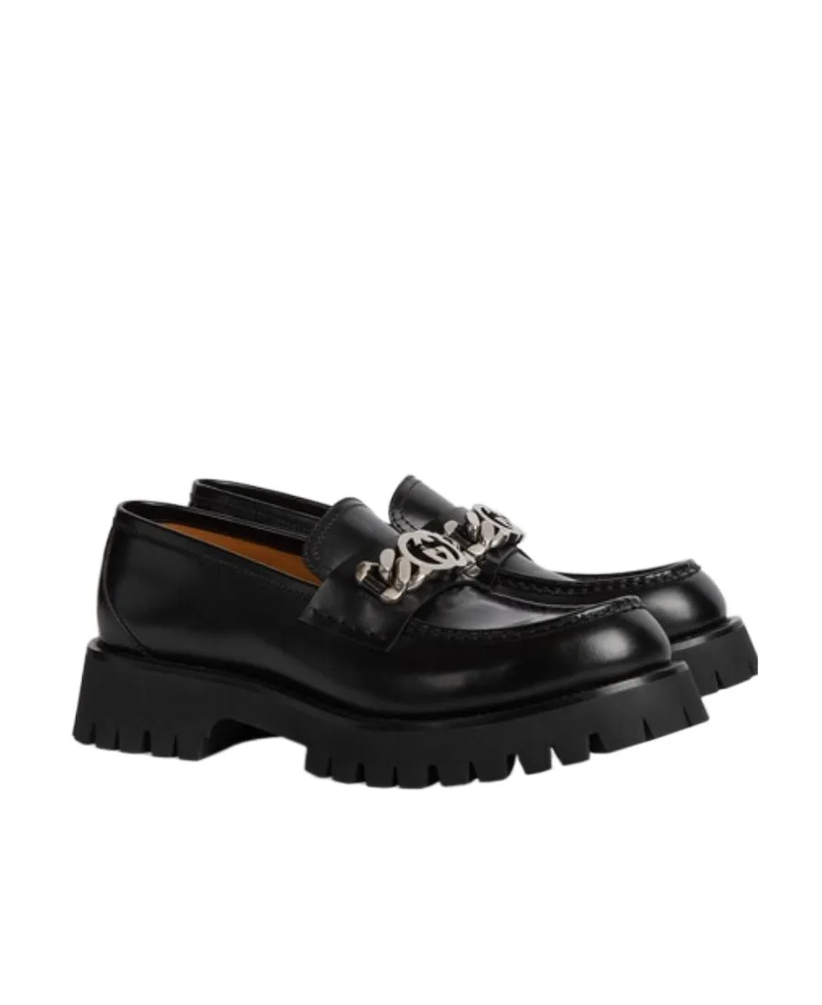 Gg Chained Embellished Platform Loafers