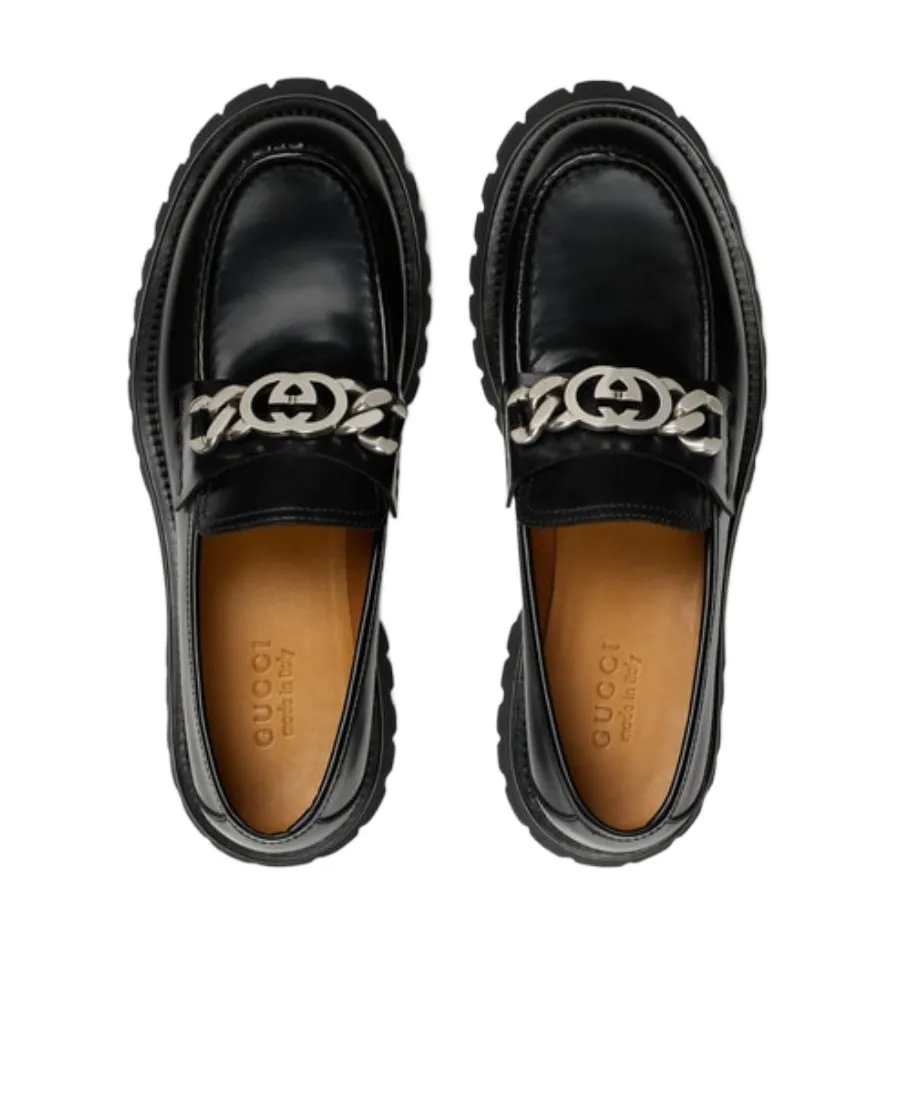 Gg Chained Embellished Platform Loafers