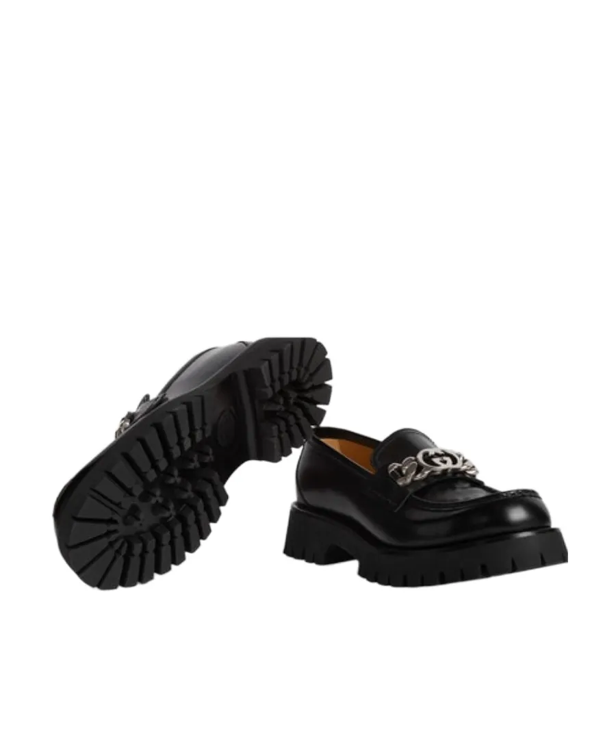 Gg Chained Embellished Platform Loafers