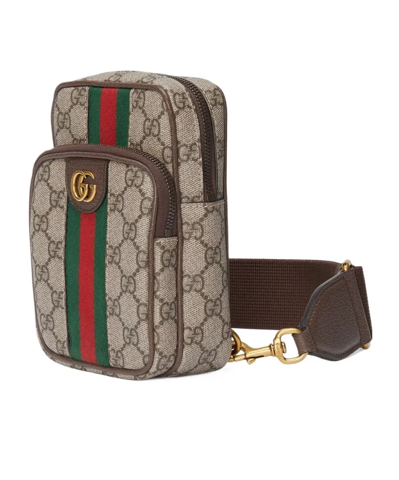 Ophidia Gg Web Striped Belt Bag