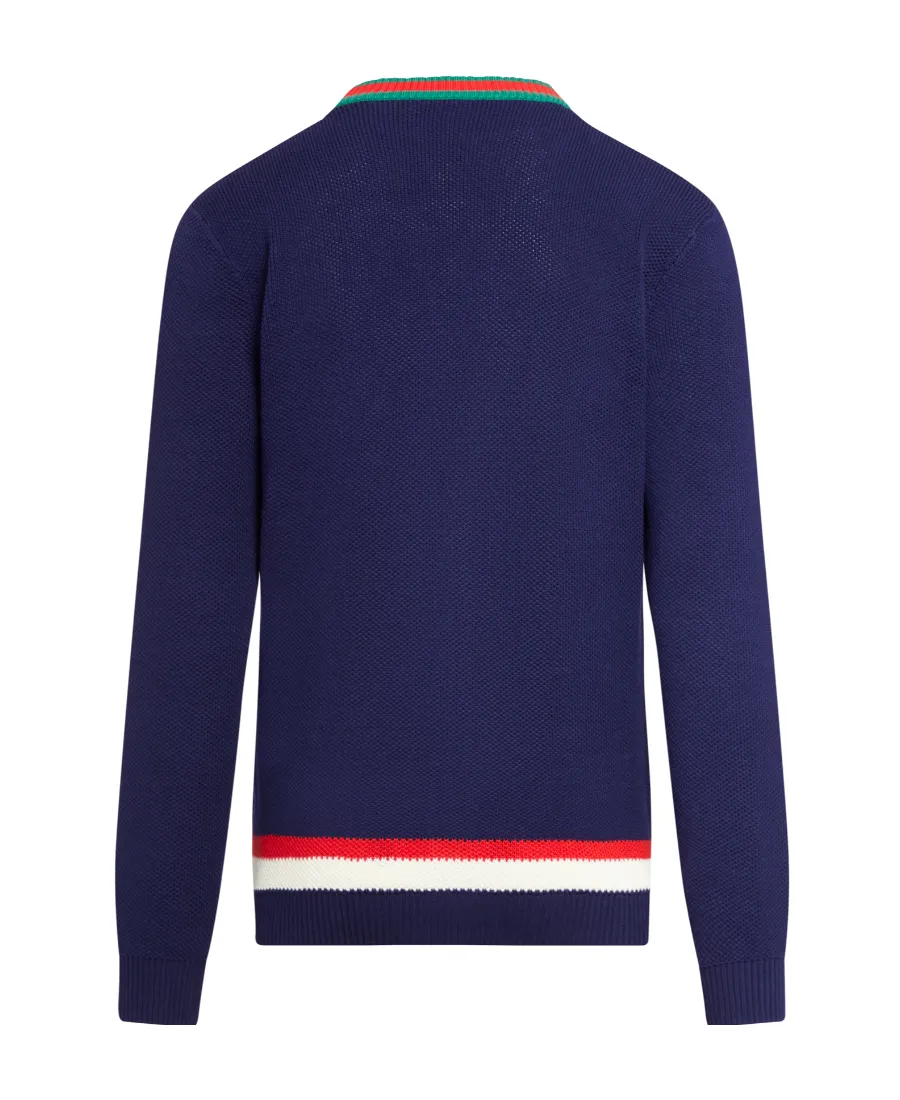 Contrast Striped Knitted Cardigan