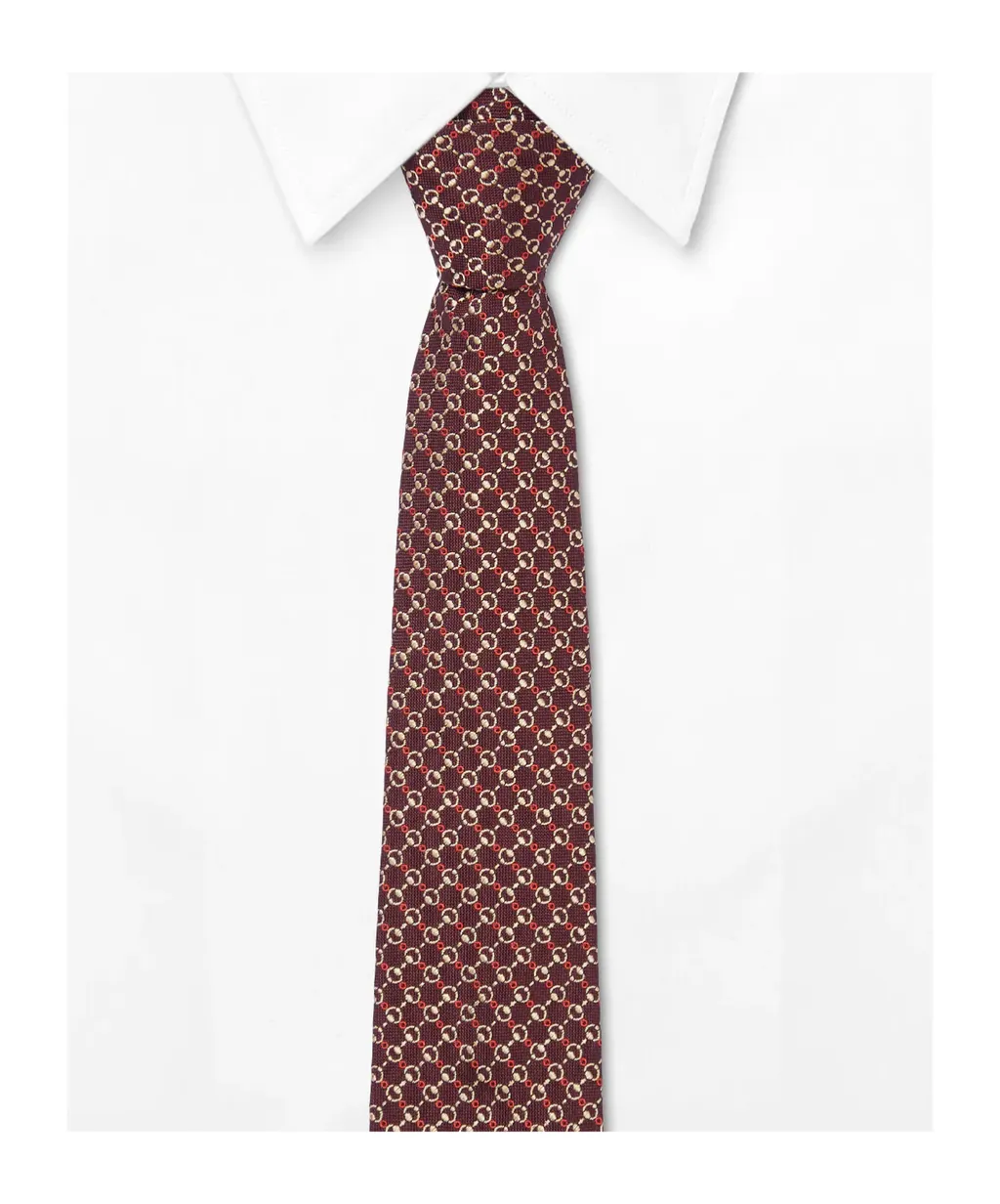 Horsebit Silk Jacquard Tie