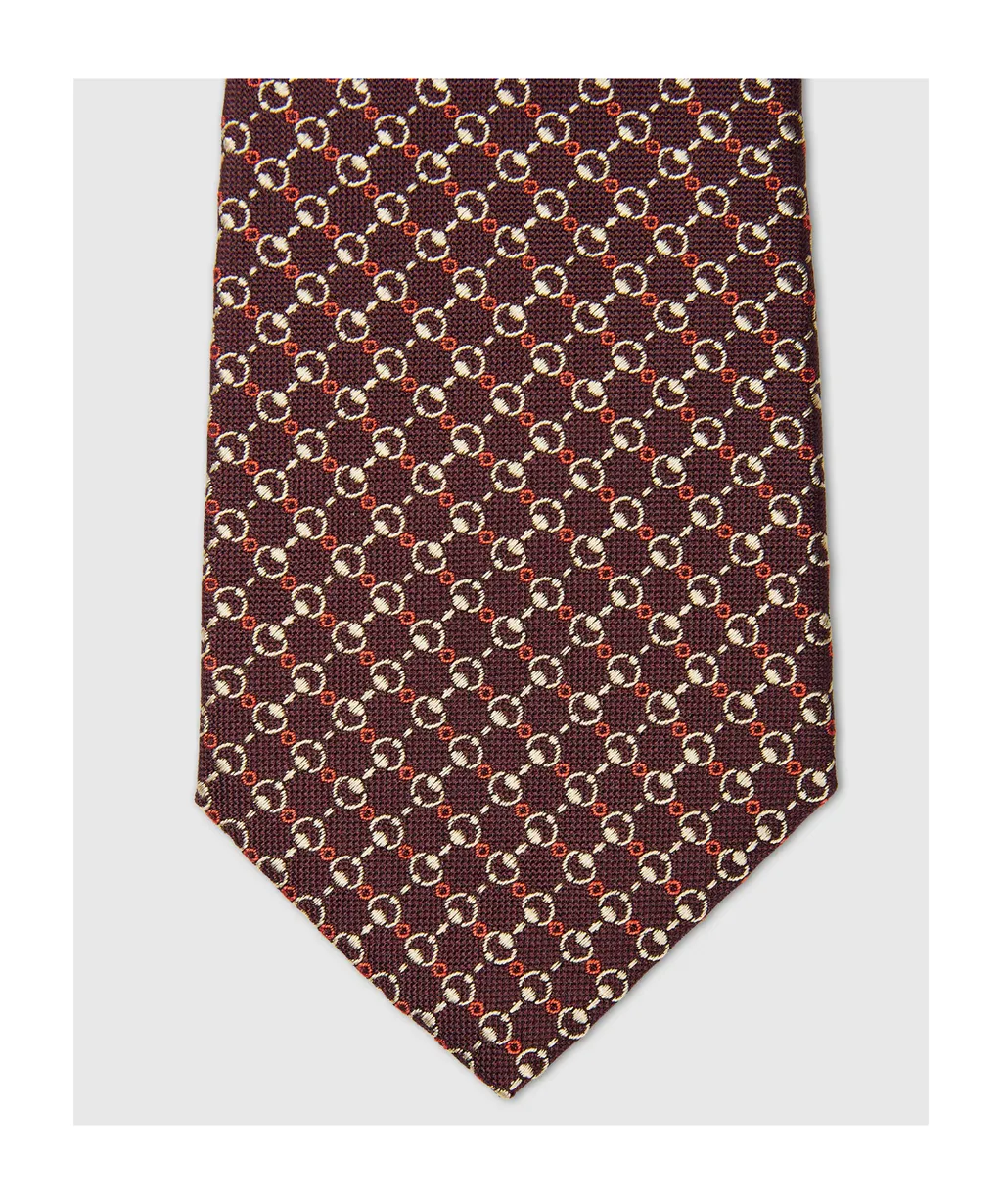 Horsebit Silk Jacquard Tie