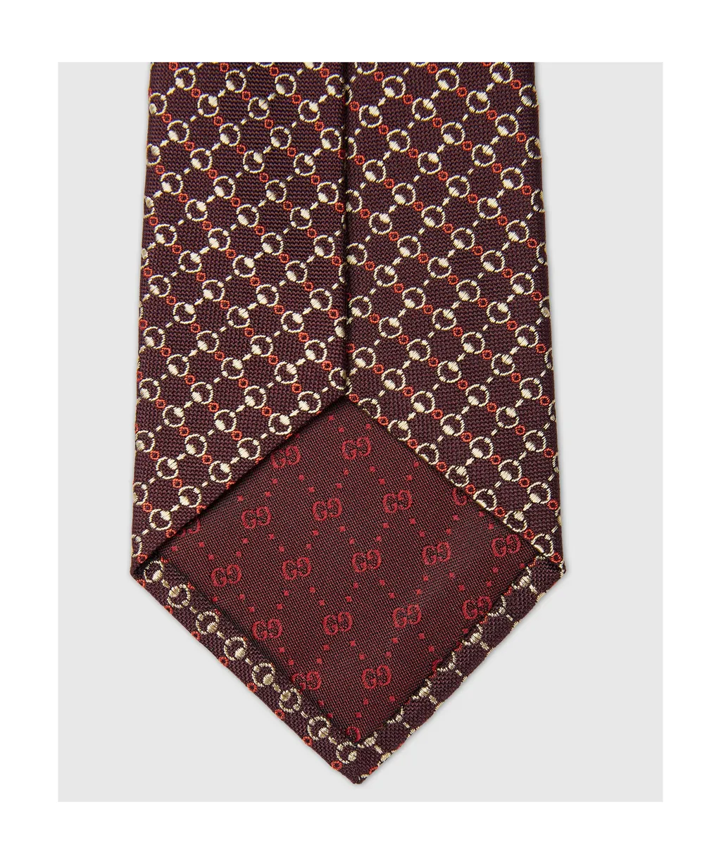 Horsebit Silk Jacquard Tie