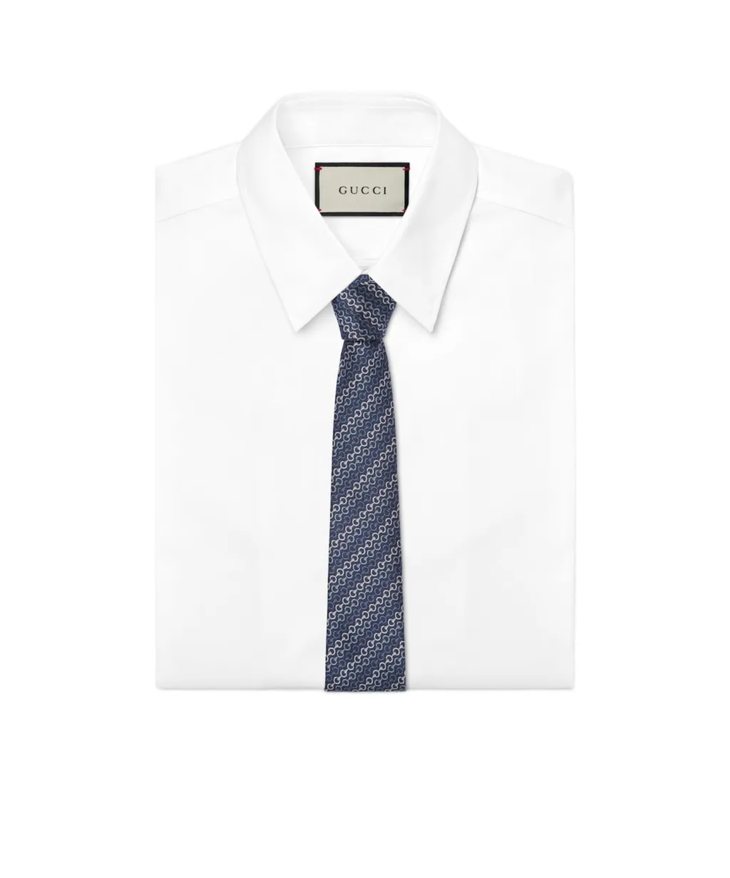 Horsebit Silk Jacquard Tie