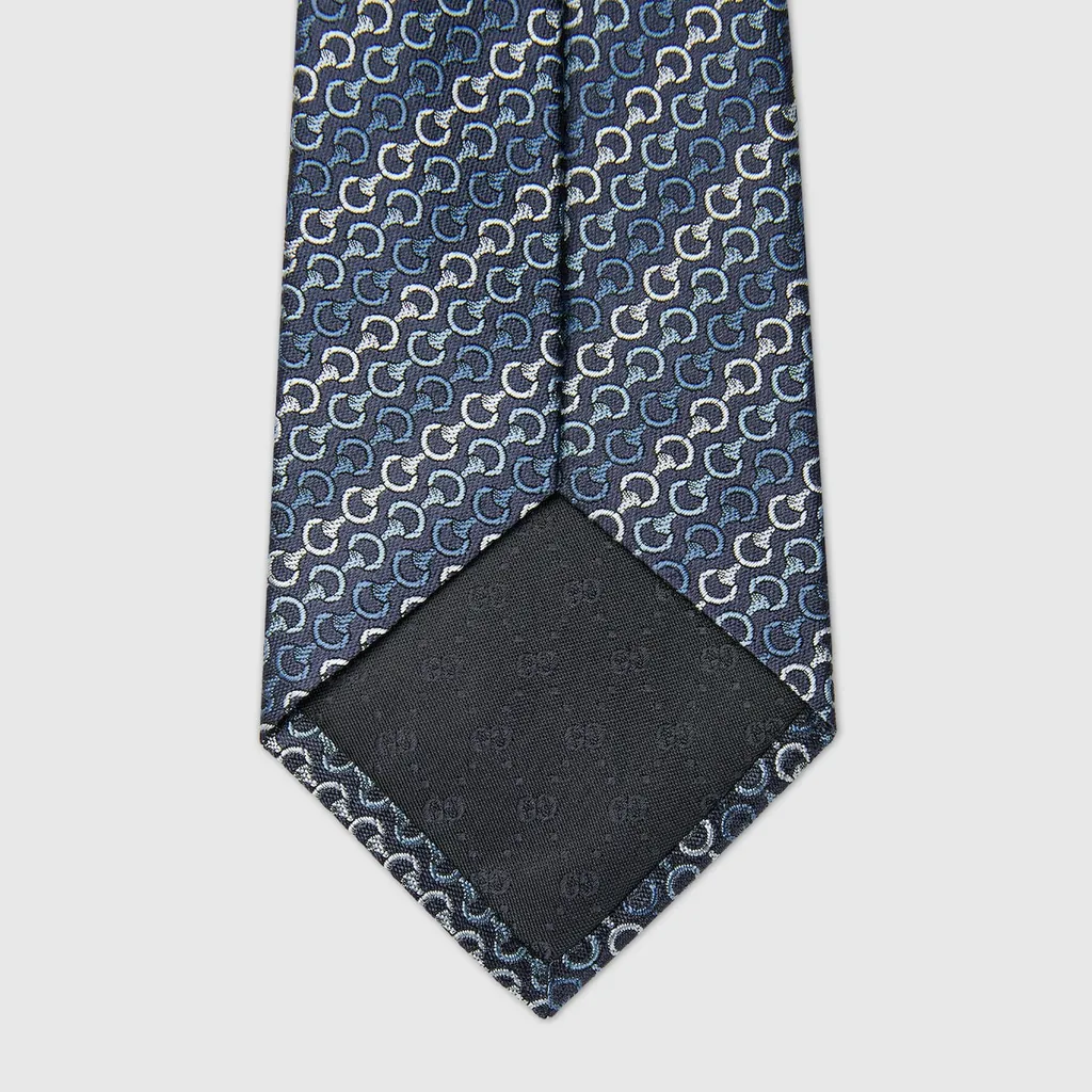 Horsebit Silk Jacquard Tie