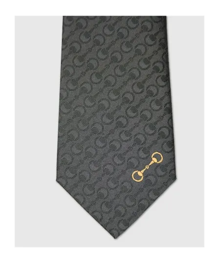Horsebit Silk Jacquard Tie
