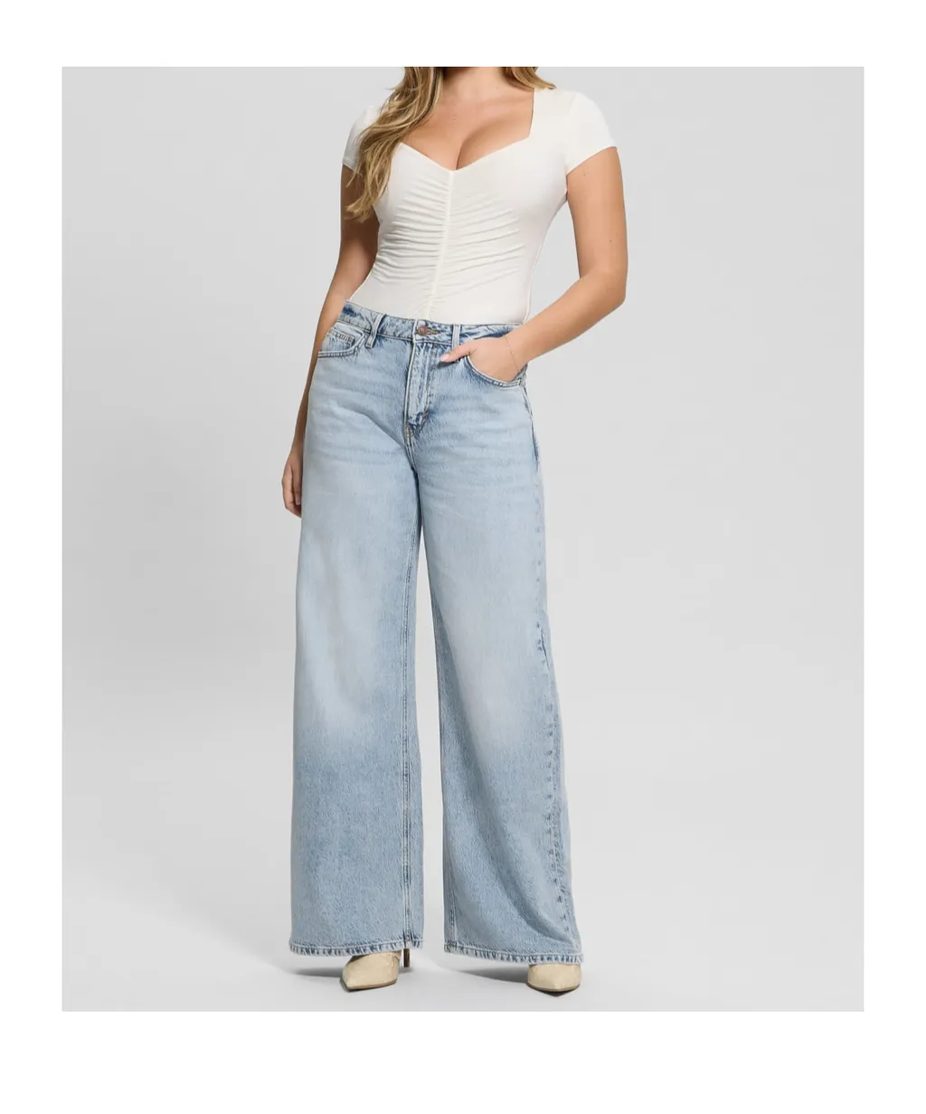 Logo-Appliqué Wide-Leg Jeans