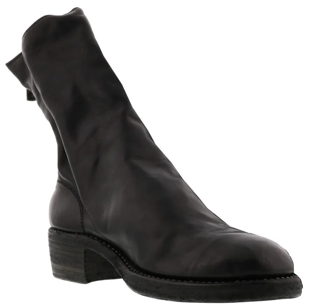 Zip-Up Heeled Leather Boots