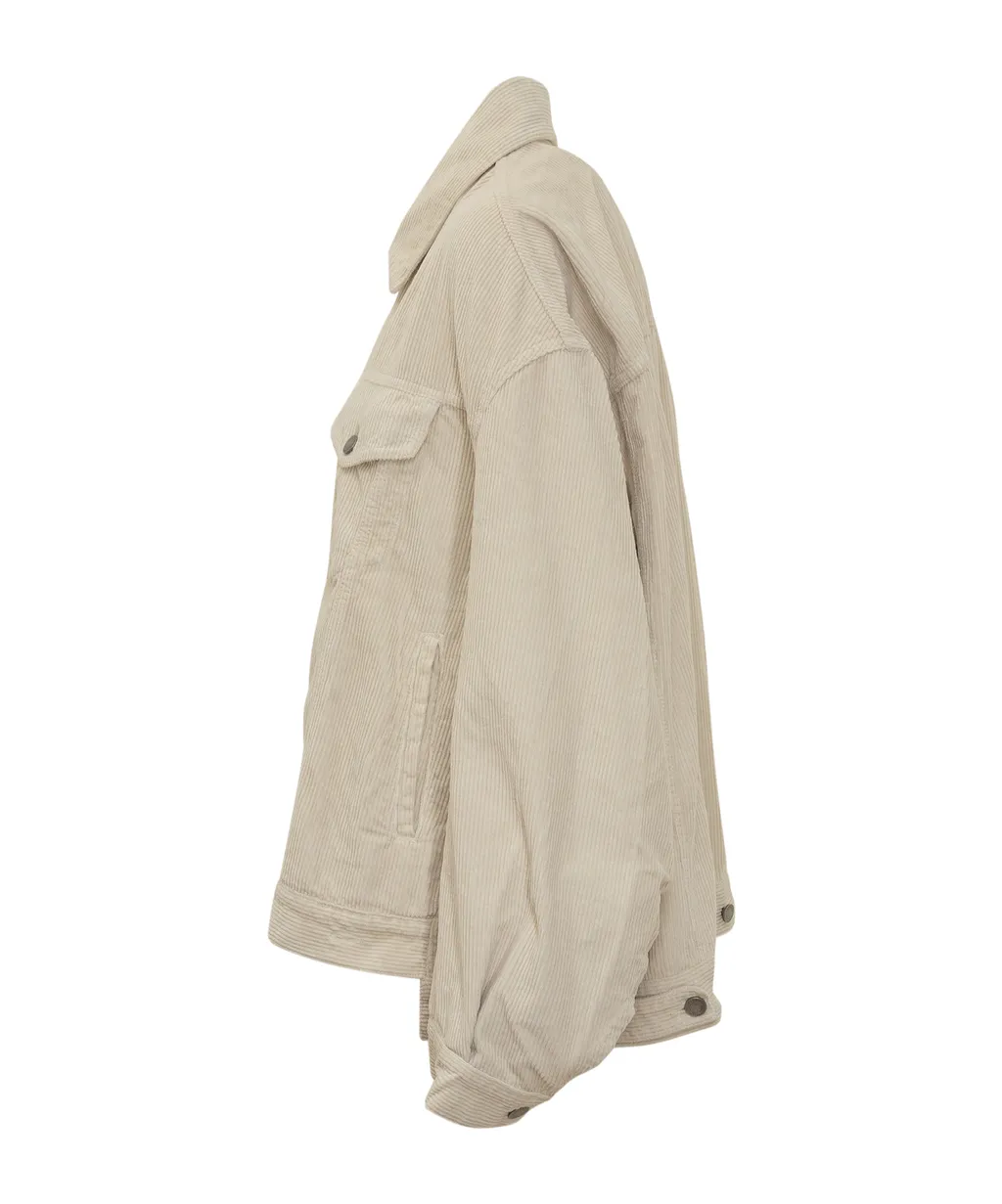 Corduroy Button-Fastening Jacket