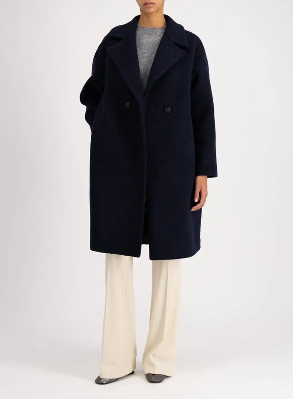 Bouclé Double-Breasted Coat