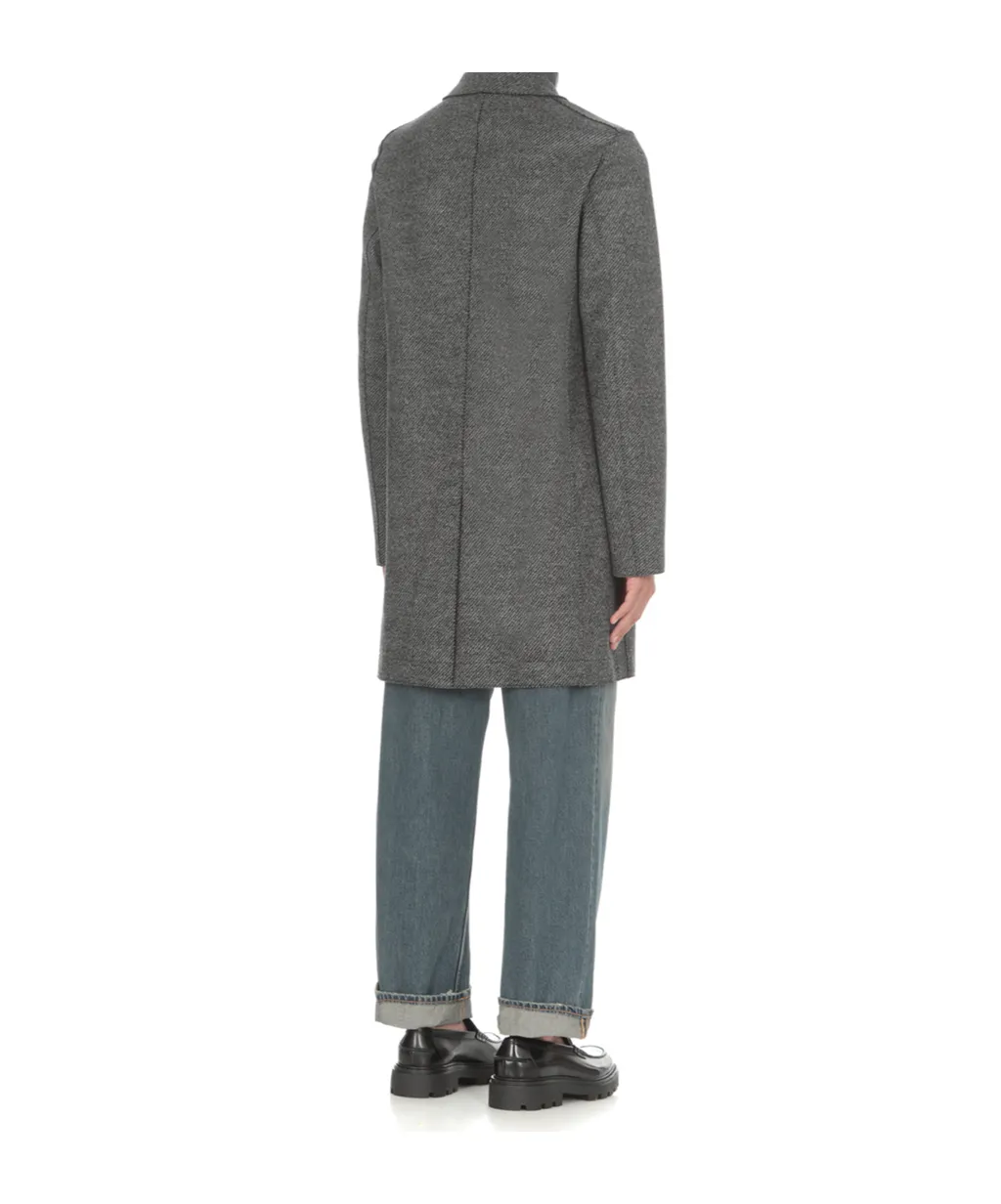 Herringbone Single-Breasted Coat