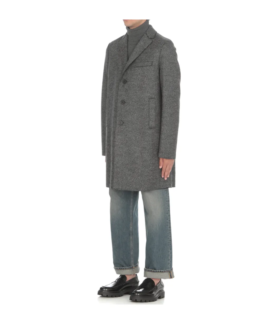 Herringbone Single-Breasted Coat