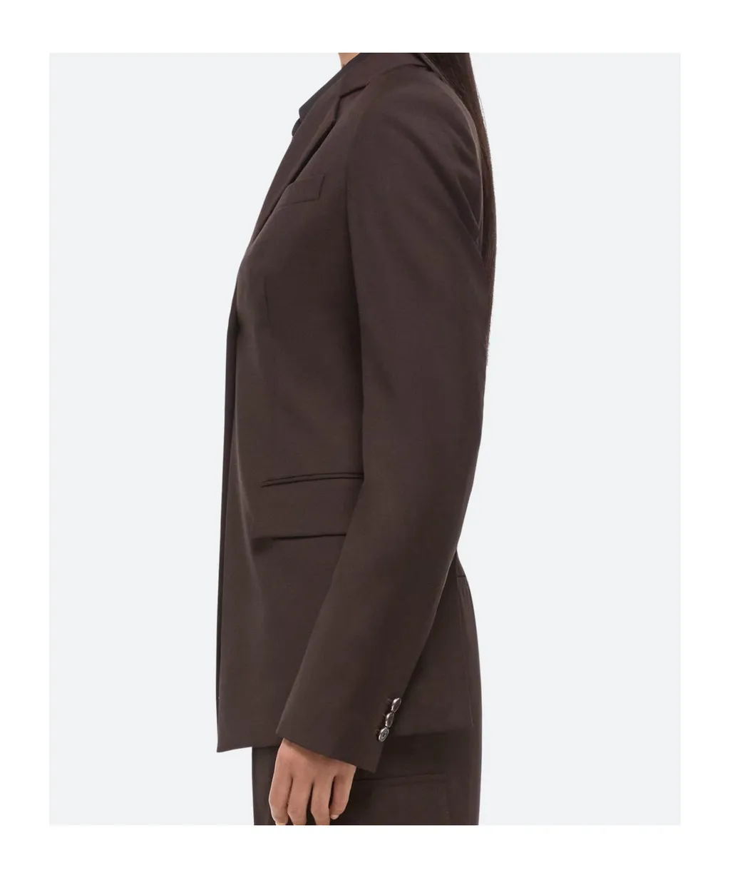 Single-Button Belted Back Blazer